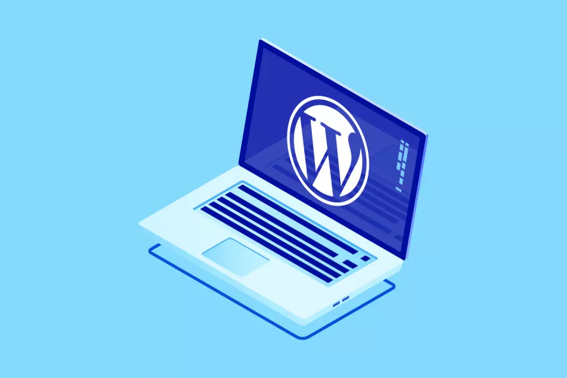 Laptop with WordPress icon